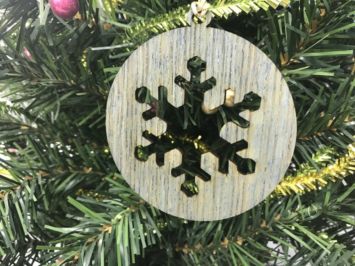 Oak Christmas Ornaments, Set of 5