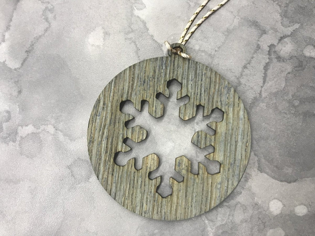 Oak Christmas Ornaments, Set of 5