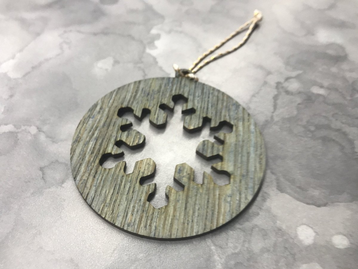 Oak Christmas Ornaments, Set of 5