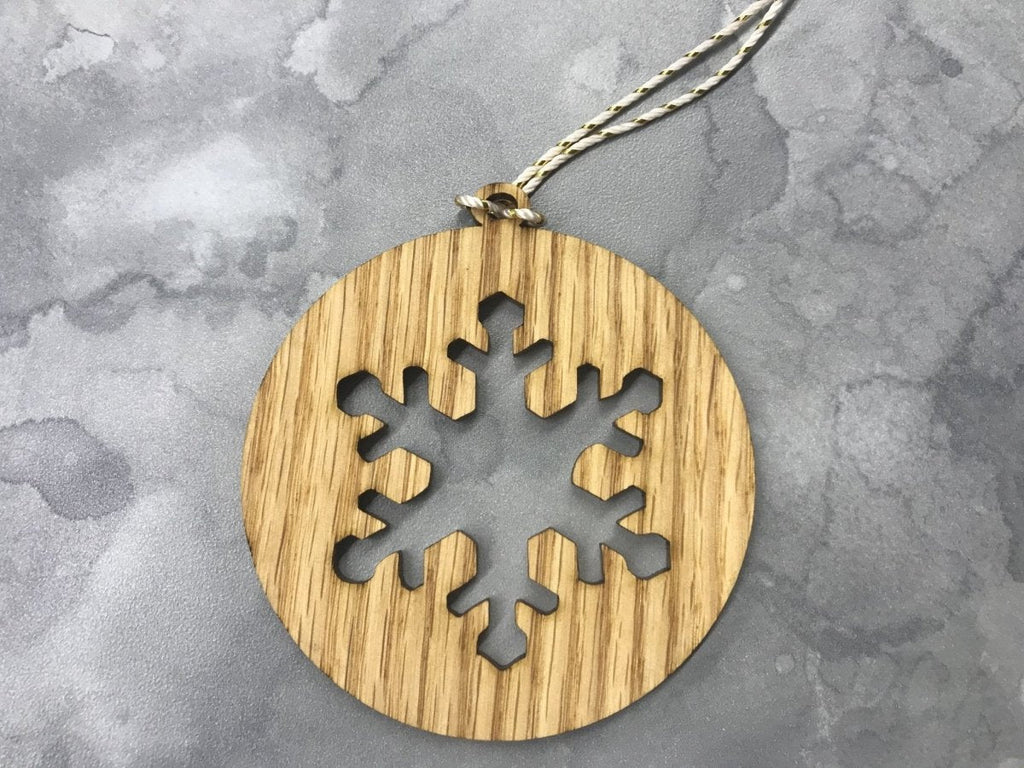 Oak Christmas Ornaments, Set of 5