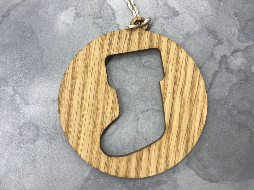 Oak Christmas Ornaments, Set of 5