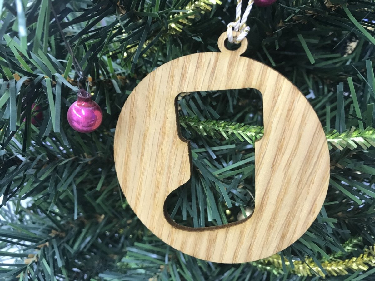 Oak Christmas Ornaments, Set of 5
