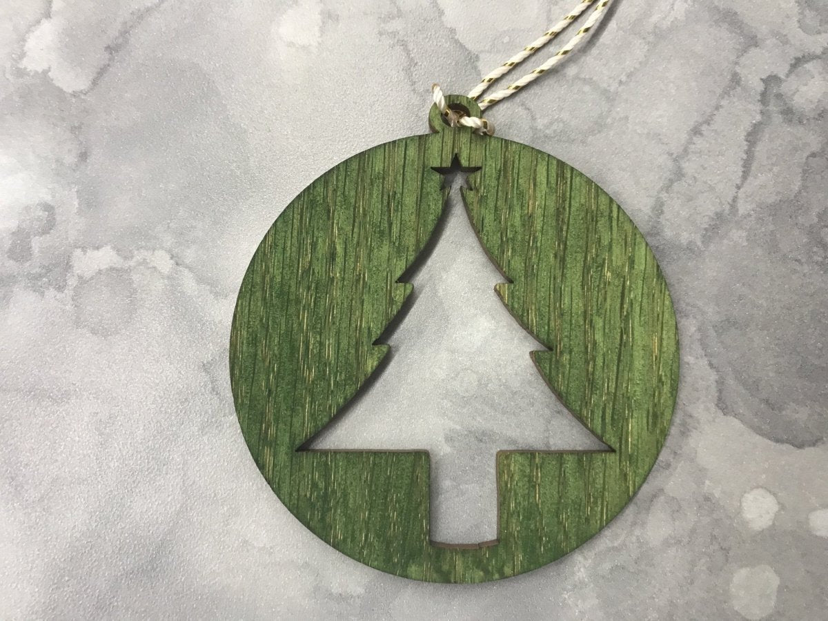 Oak Christmas Ornaments, Set of 5