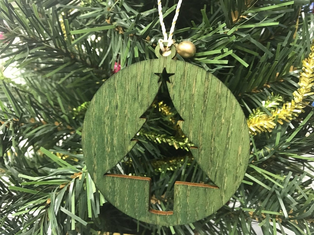 Oak Christmas Ornaments, Set of 5