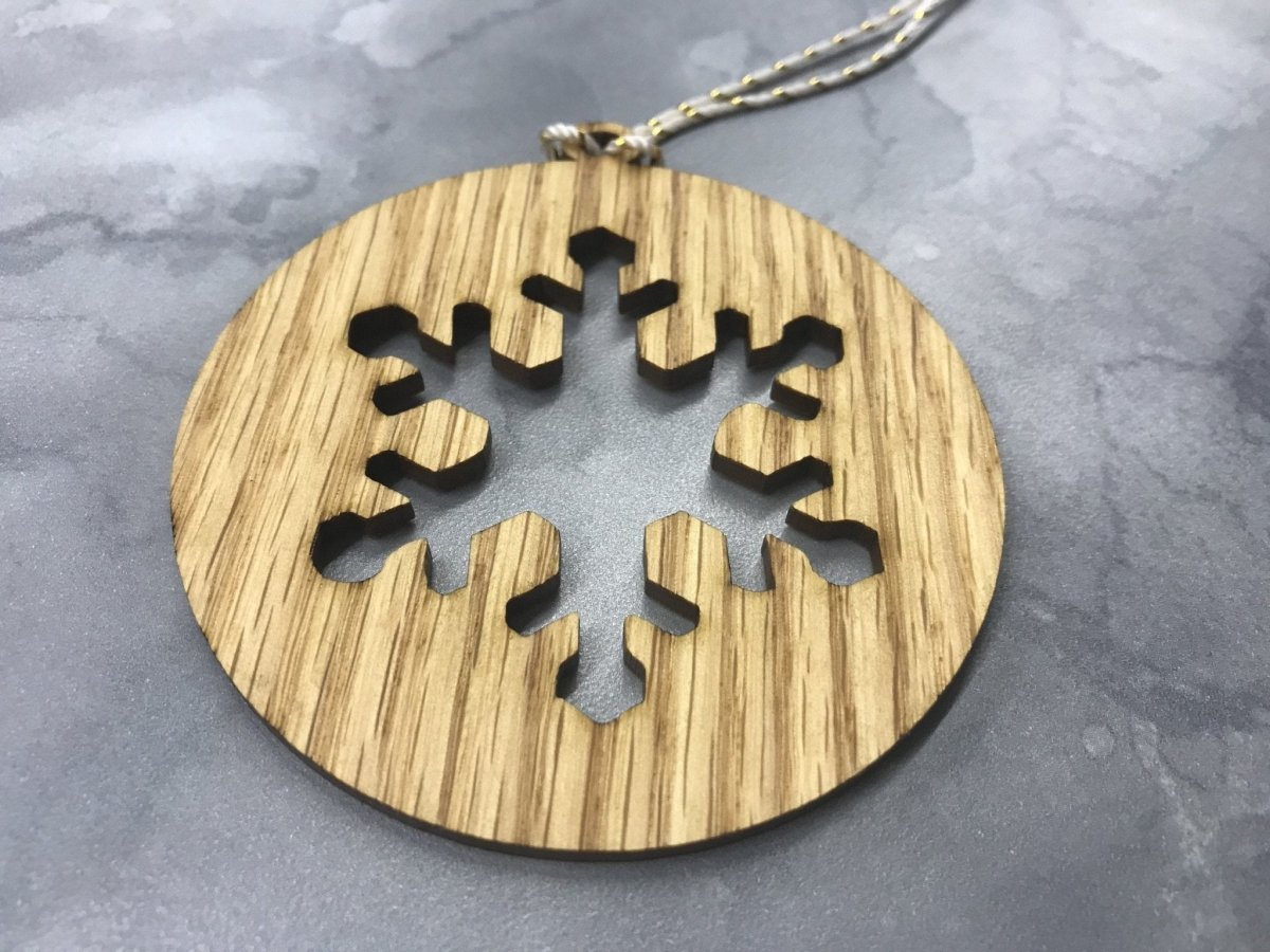 Oak Christmas Ornaments, Set of 5