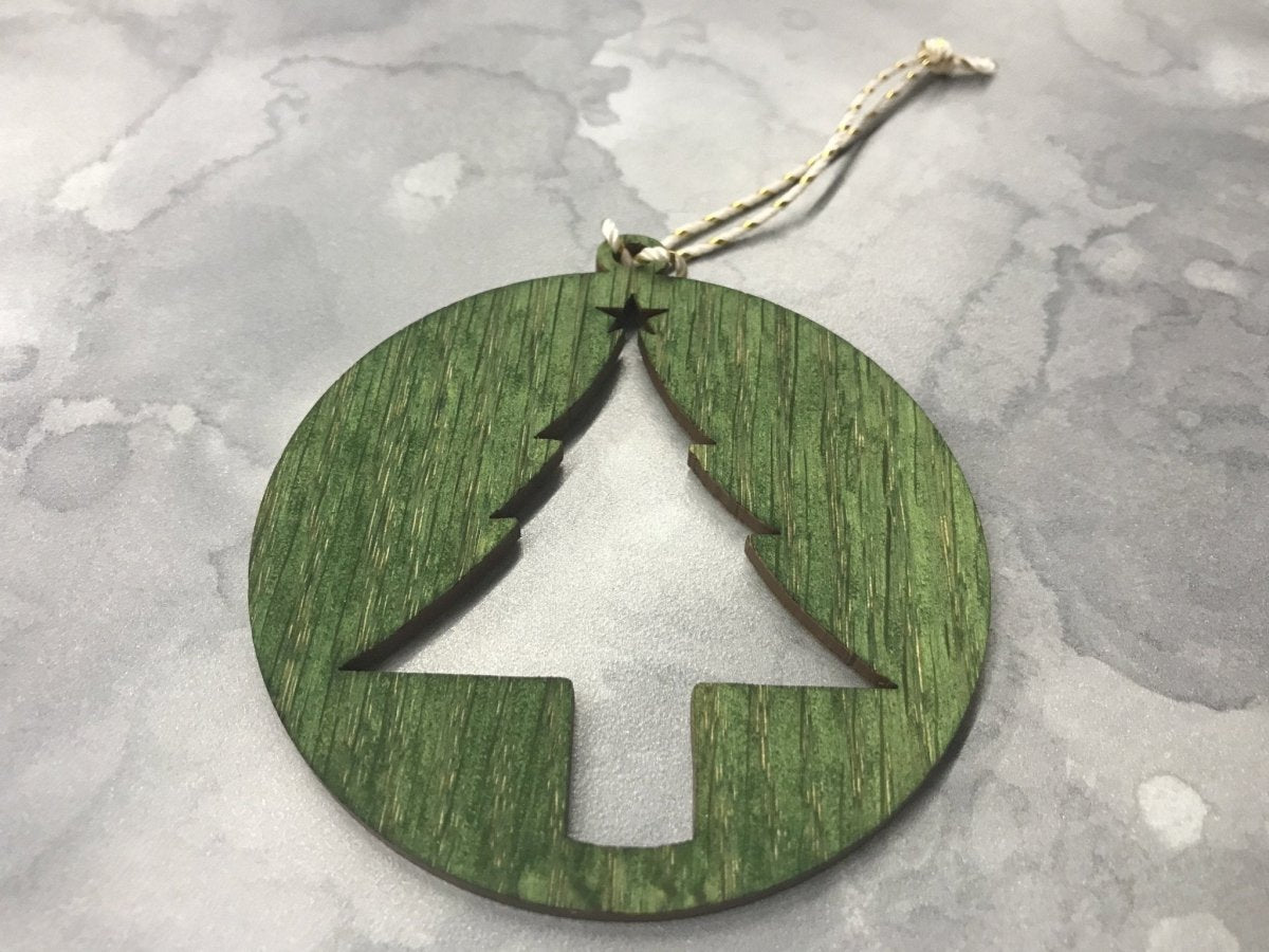 Oak Christmas Ornaments, Set of 5