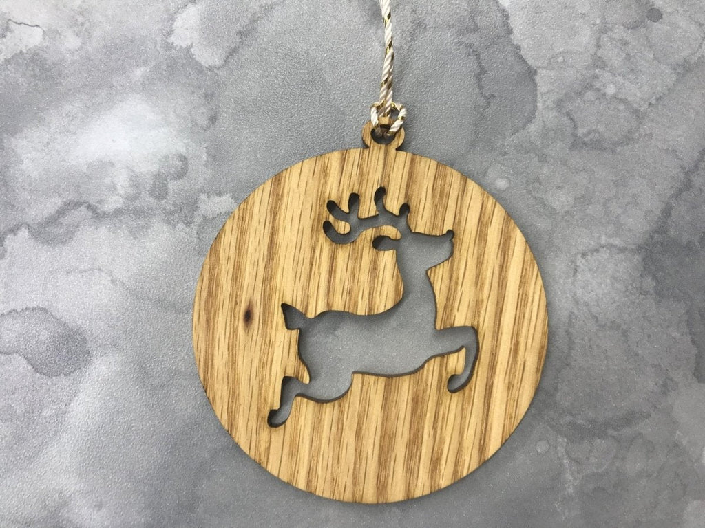 Oak Christmas Ornaments, Set of 5