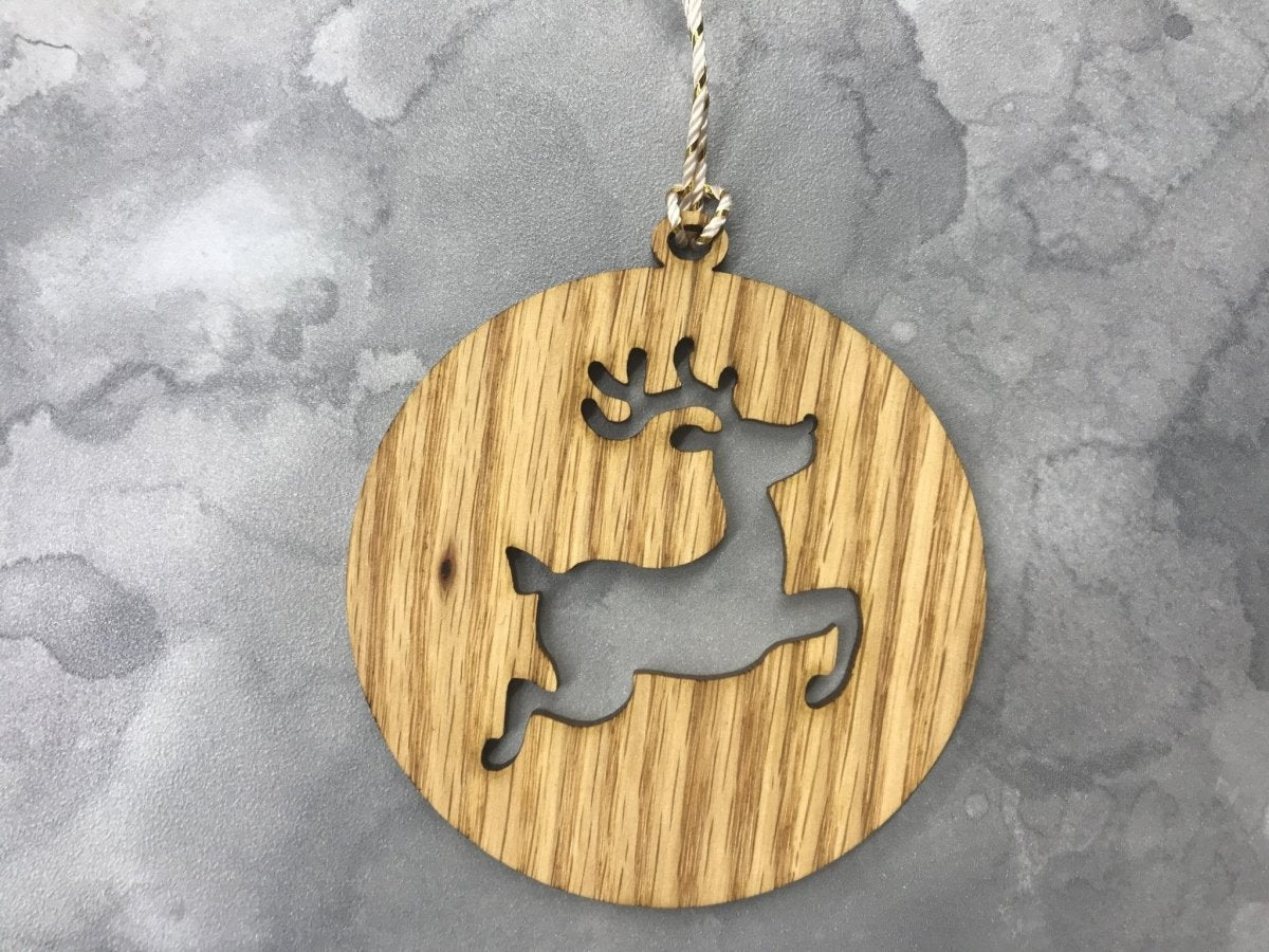 Oak Christmas Ornaments, Set of 5