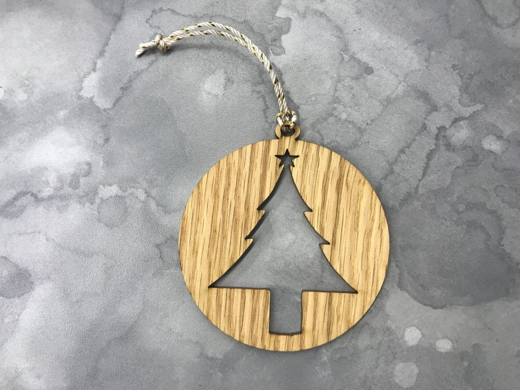 Oak Christmas Ornaments, Set of 5