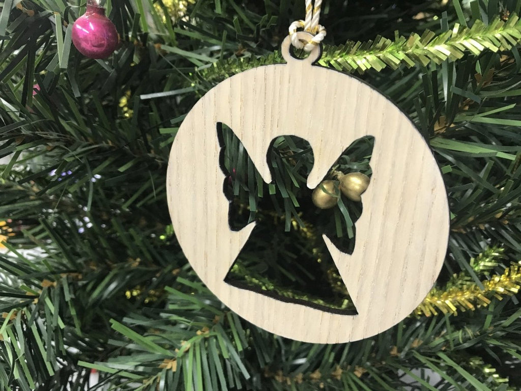 Oak Christmas Ornaments, Set of 5