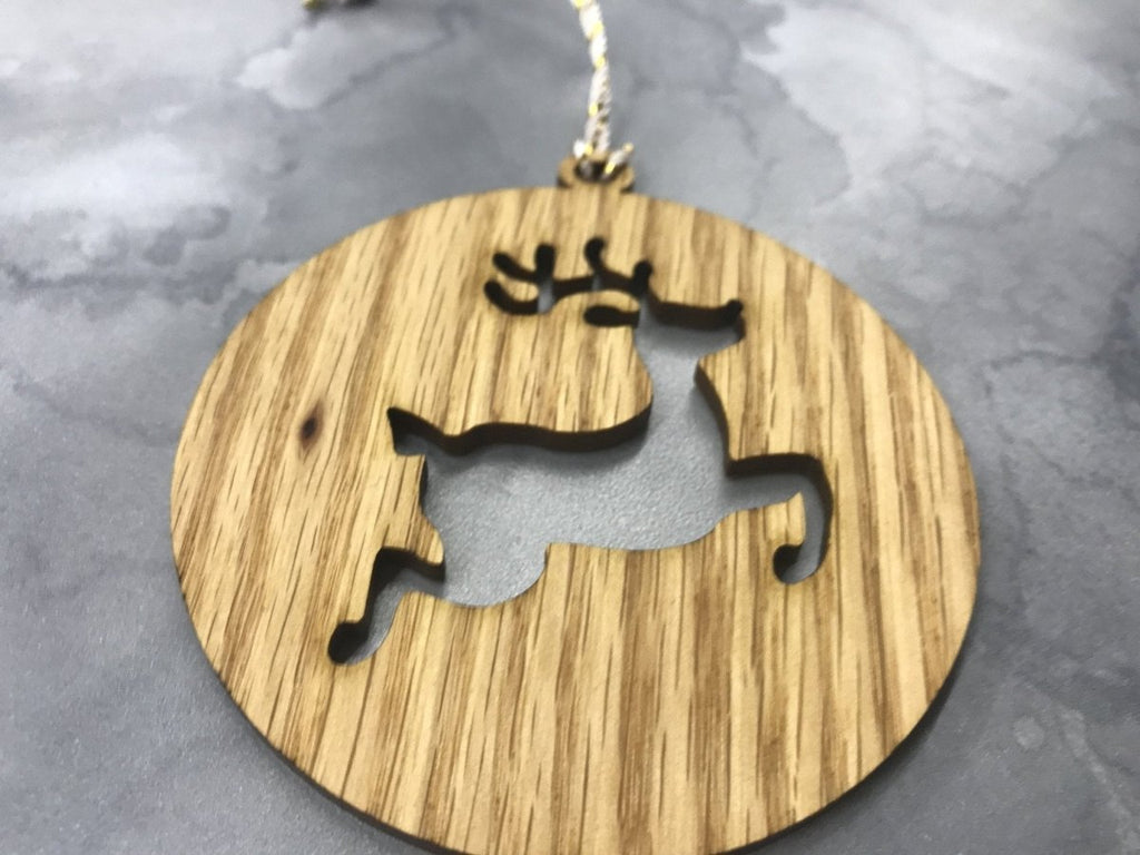 Oak Christmas Ornaments, Set of 5