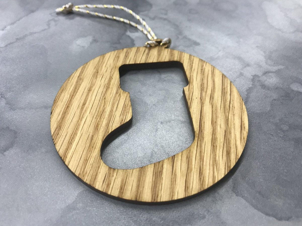 Oak Christmas Ornaments, Set of 5