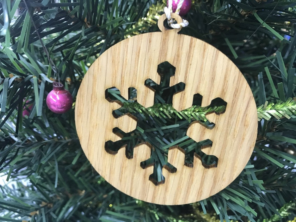 Oak Christmas Ornaments, Set of 5