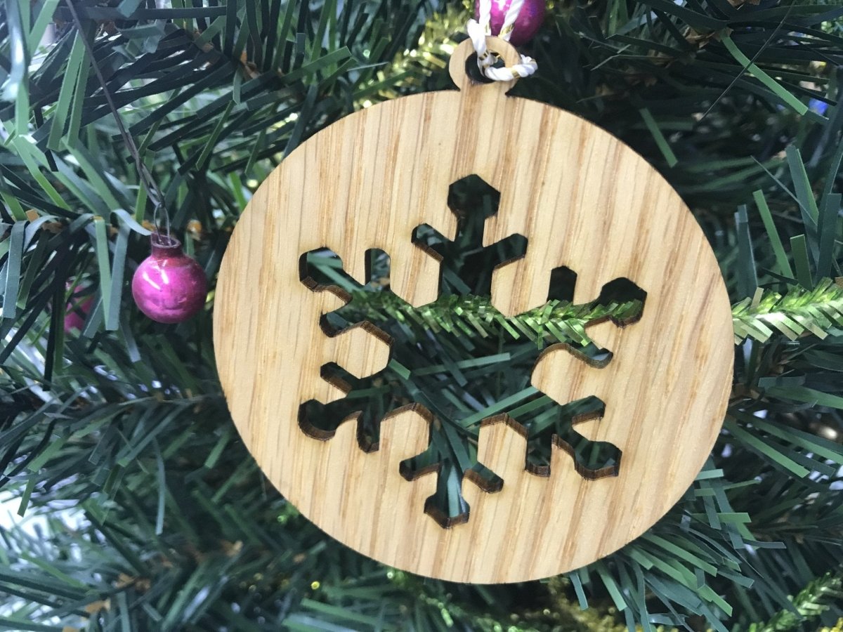Oak Christmas Ornaments, Set of 5