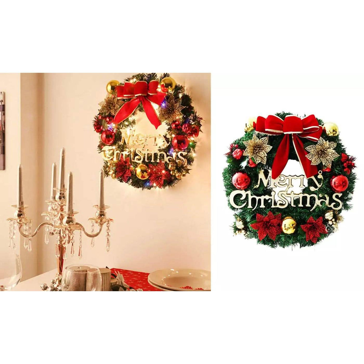 Christmas Bow Wreath, 30 cm