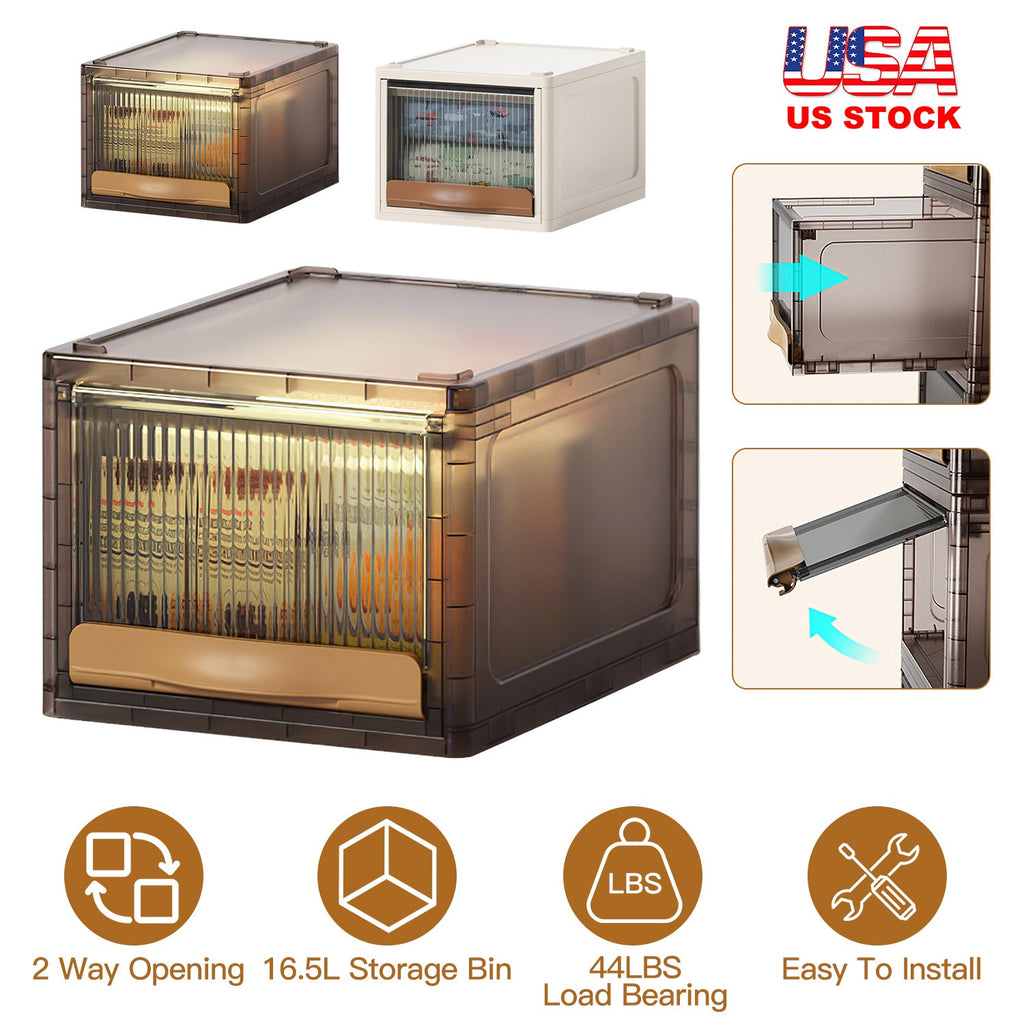16.5 L Stackable Storage Bin with Dual Access