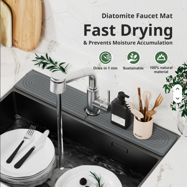 Fast-Drying Stone Sink Caddy & Quick-Dry Tray