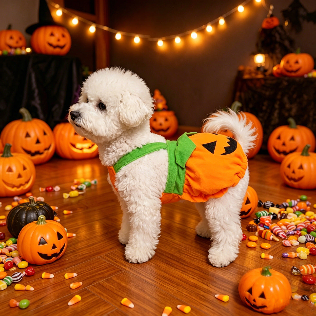 Pumpkin Harness Dress for Small Dogs & Cats