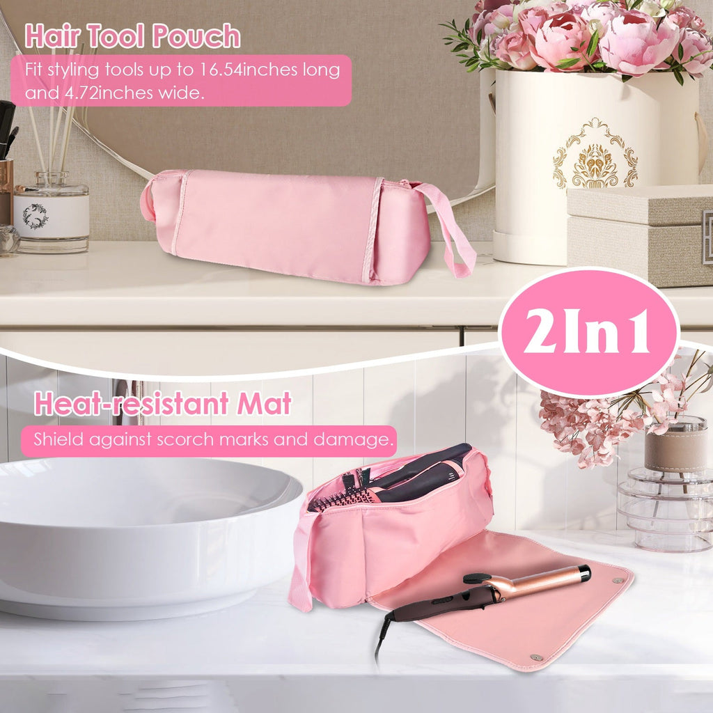 2-in-1 Hair Tool Travel Bag & Heat-Resistant Mat