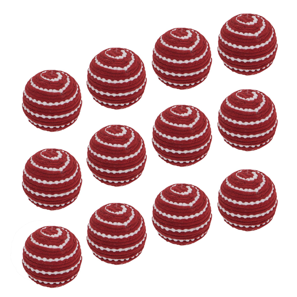 Christmas Ball Ornaments Set of 12 with Lightweight Construction - Pearl Silver or Red