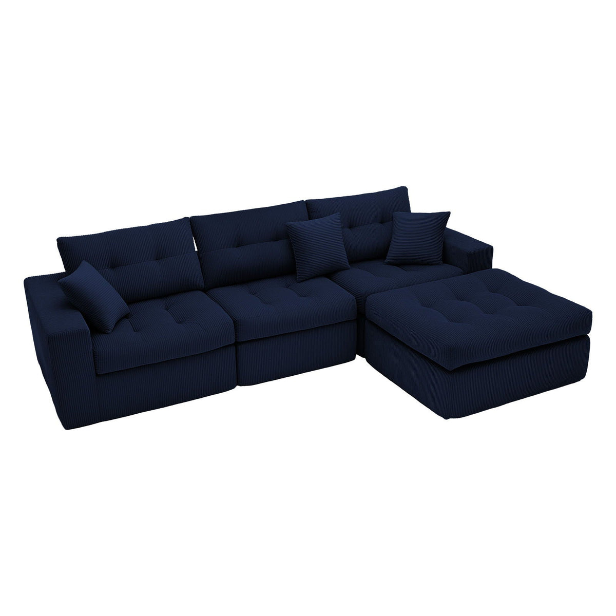 Corner Chaise L-Shaped Sectional Sofa Bed with No Assembly - Multiple Colors