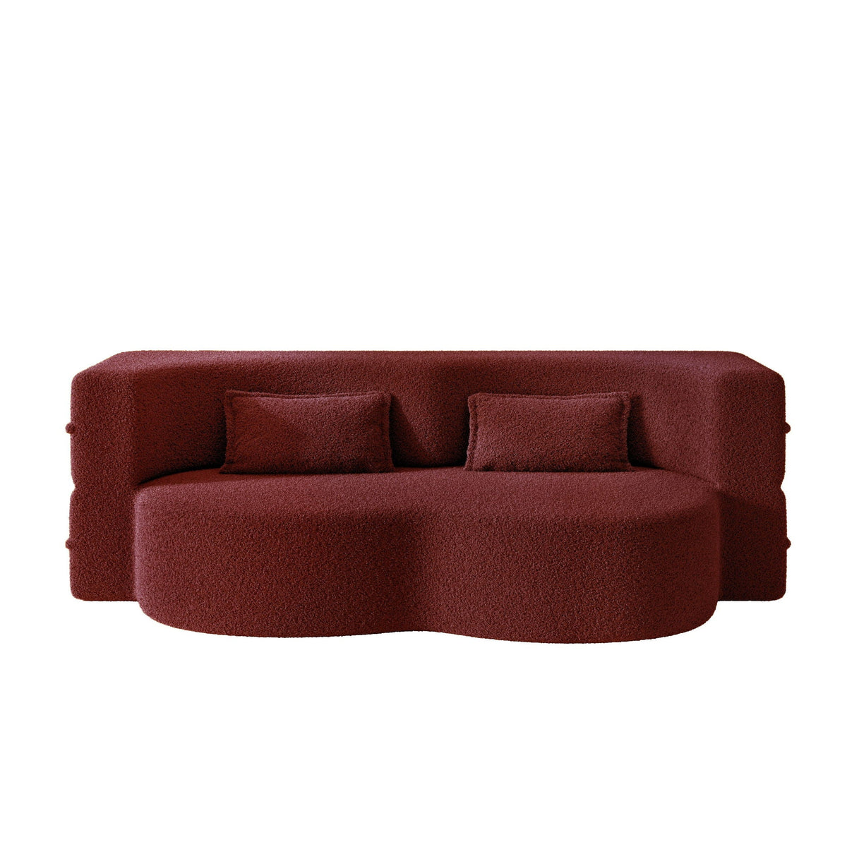 Modern Floor Sleeper Sofa Bed with 2 Pillows - Convertible Twin Size Folding Futon