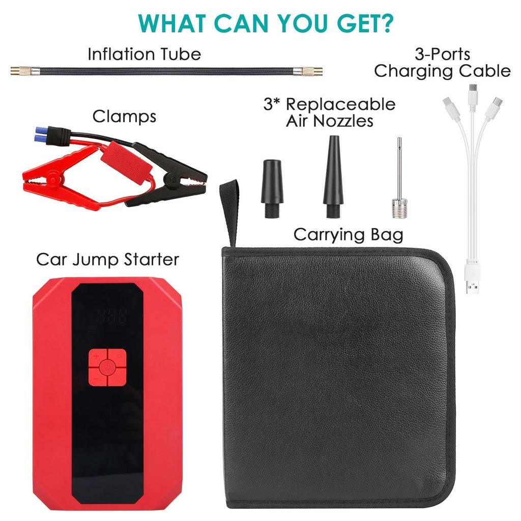 Portable Car Jump Starter with Tire Inflator