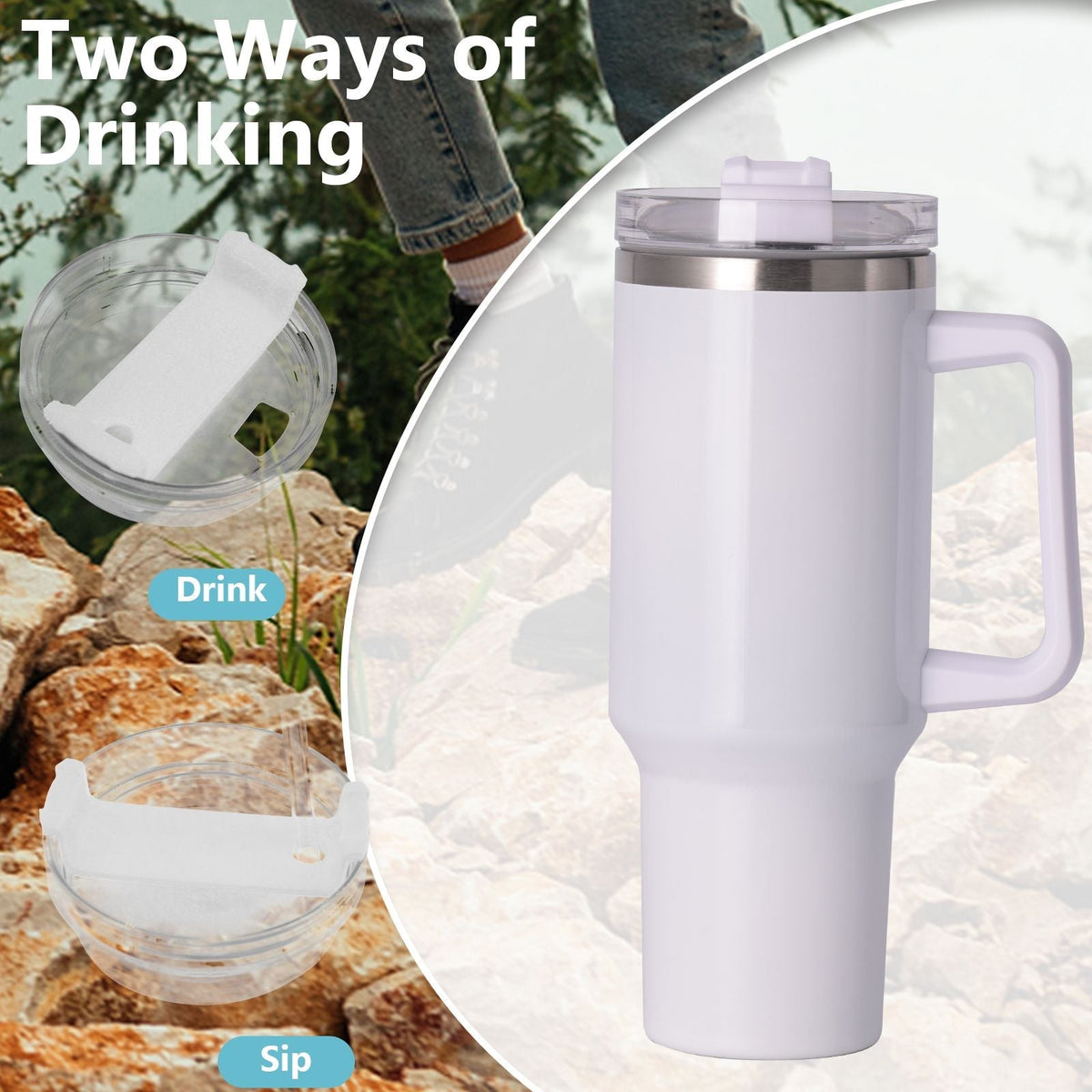 40oz large capacity tumbler With Handle