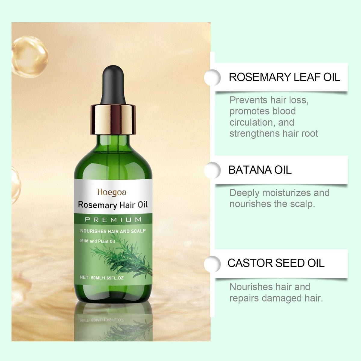 Natural Rosemary Infused Hair Care Oil 50ML