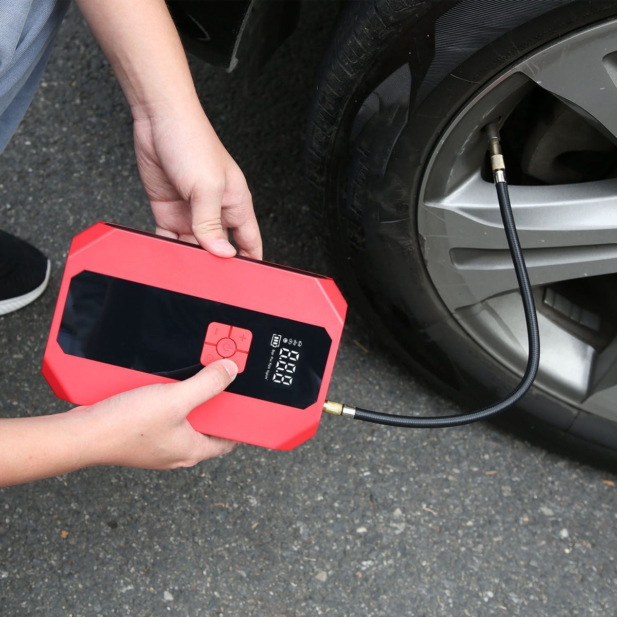 Portable Car Jump Starter with Tire Inflator