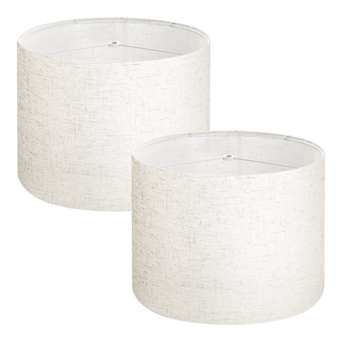 VEVOR Drum Lamp Shade 2 Set, 13 in Top x 13 in Bottom x 10 in High, Medium Drum Linen Lampshade, Replacement Lamp Shade for Table Lamps Floor Lamps Pendant Lights, Easy Assembly Required (Light Linen)