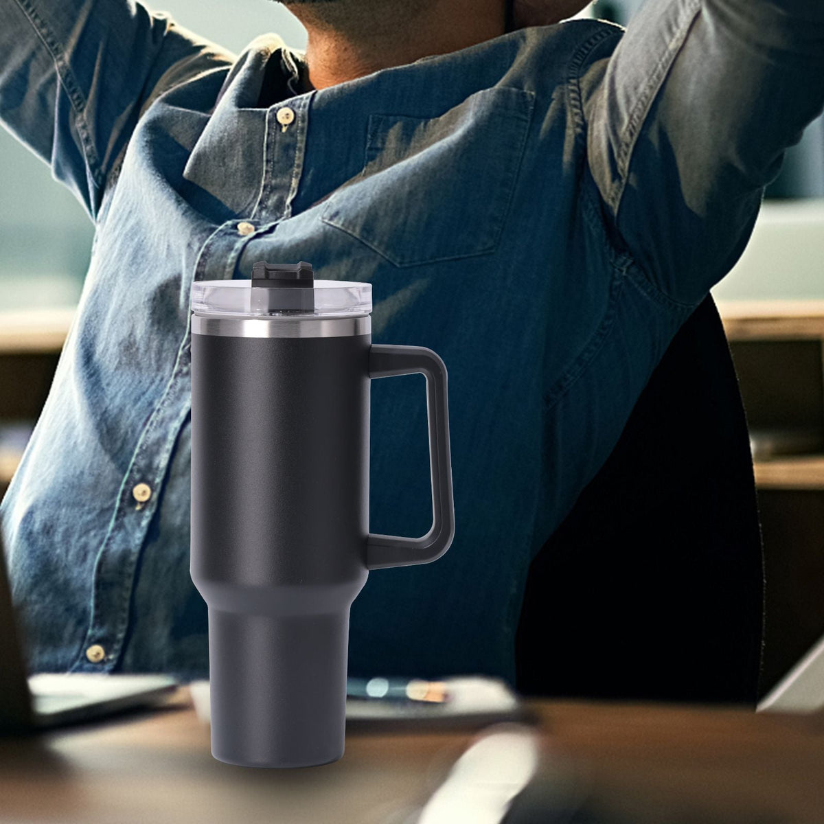 40oz large capacity tumbler With Handle
