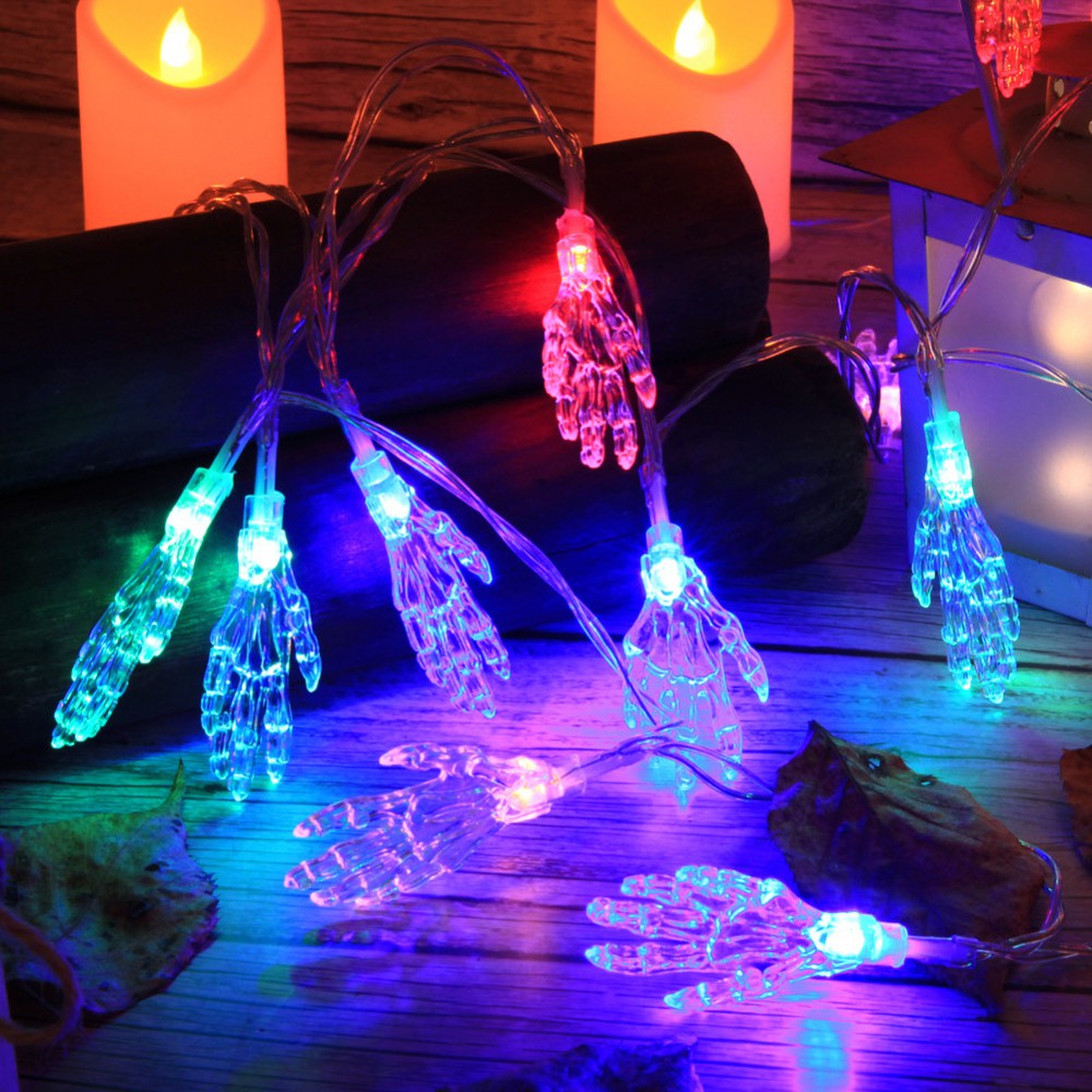 Battery-Powered Halloween Ghost Hand String Lights
