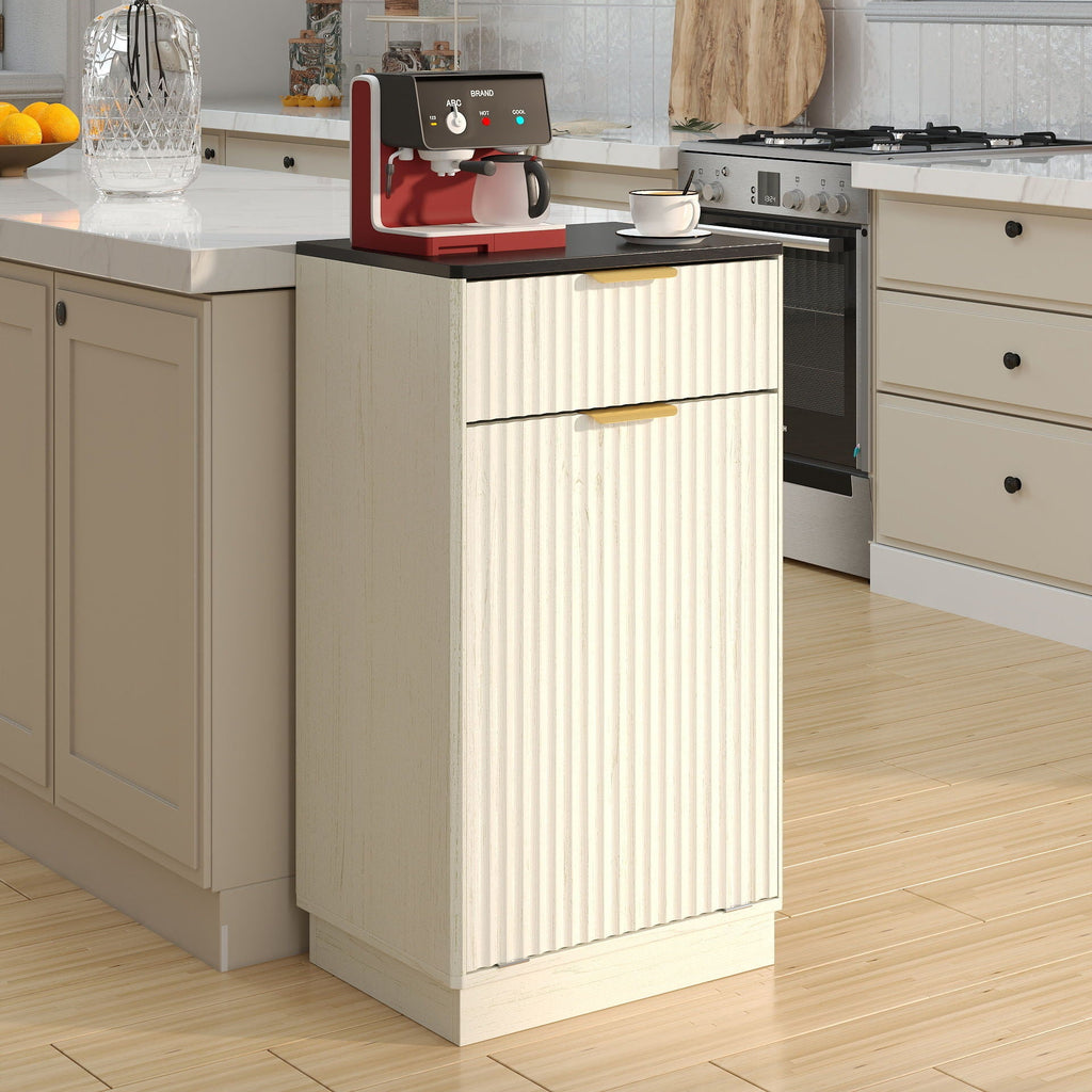Tilt-Out Trash Cabinet with Wave-Textured Drawer