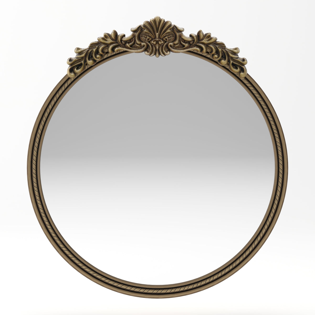 33.27" Round Vintage Relief Mirror Wall Hanging Elegant Decorative Mirror for Home Decor Retro Beautiful Design,Perfect for Living Room Bedroom and Hallway mirror,vintage