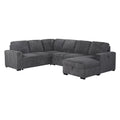 Dark Gray Sleeper Sectional Sofa with Pullout Bed - Contemporary Comfort