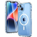 Entronix Bundle Compatible with iPhone 14 Plus - [Magnetic] Clear Case, 1 Clear Screen Protector & 1 Camera Lens Protectors