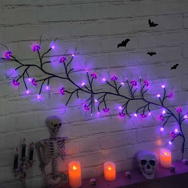 Halloween Bat or Pumpkin LED Vine Light