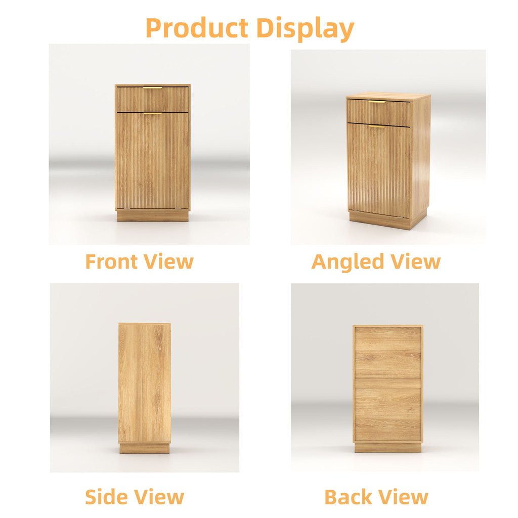 Tilt-Out Trash Cabinet with Wave-Textured Drawer