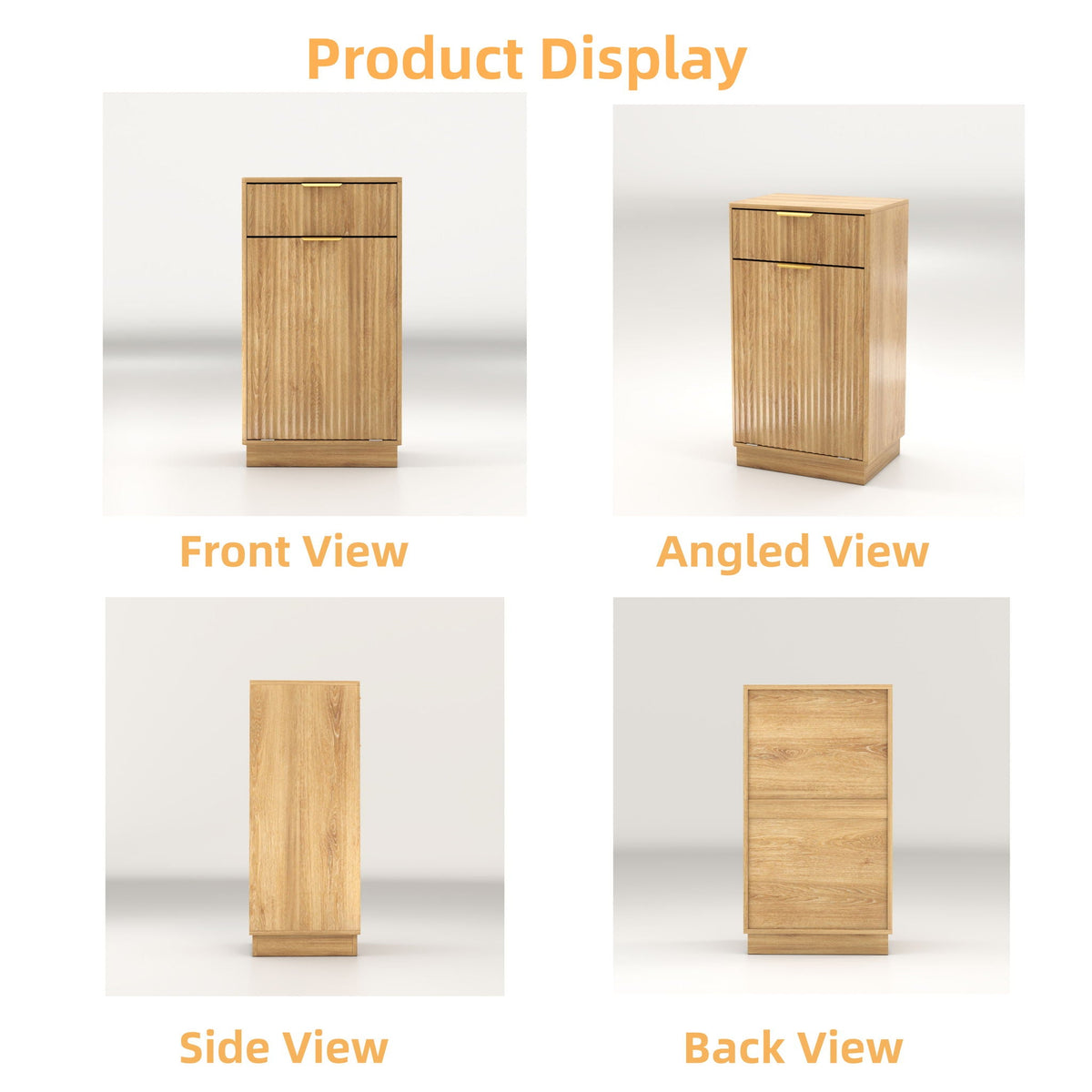 Tilt-Out Trash Cabinet with Wave-Textured Drawer