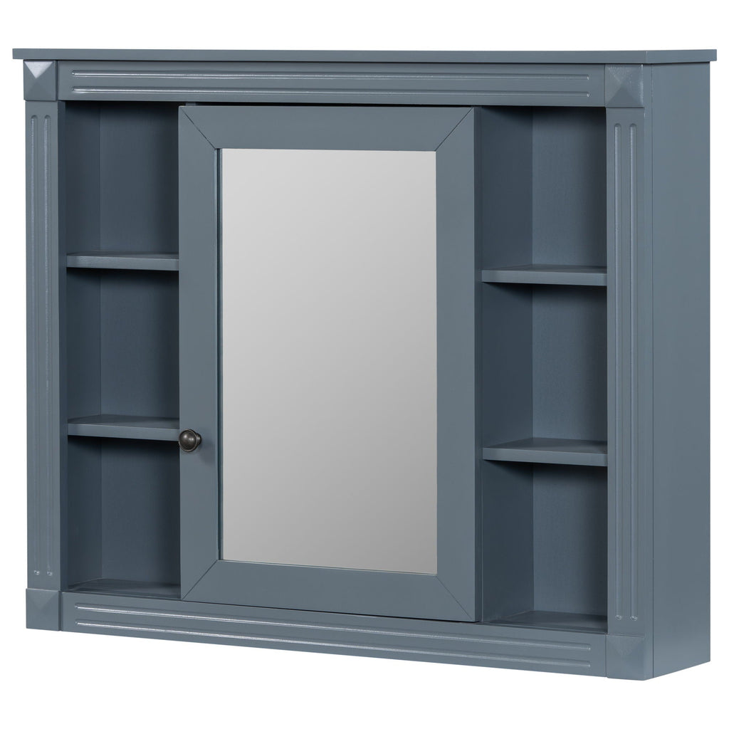 Bathroom Wall Cabinet with Mirror & Towel Rod