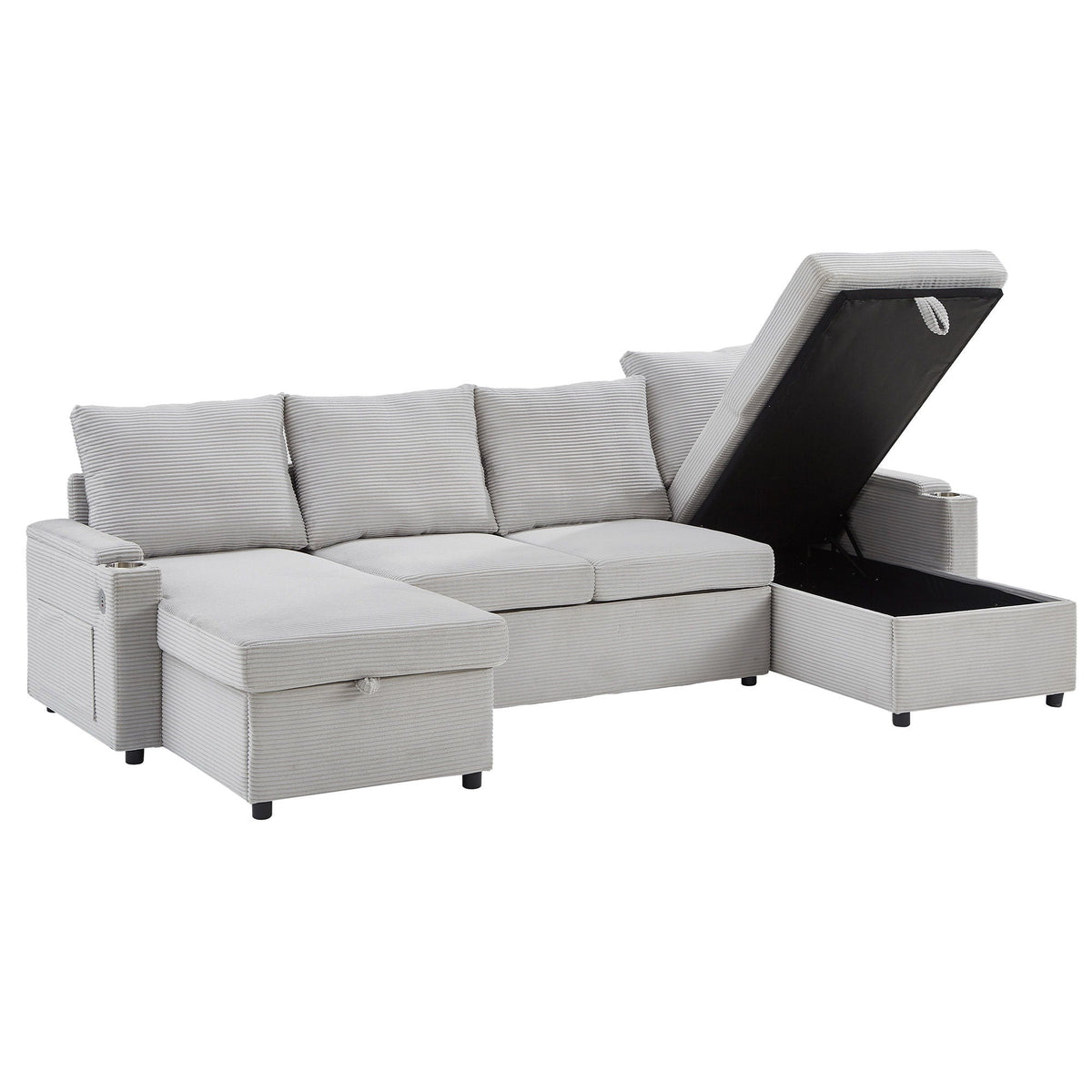 U Shaped Sectional Sofa Bed with