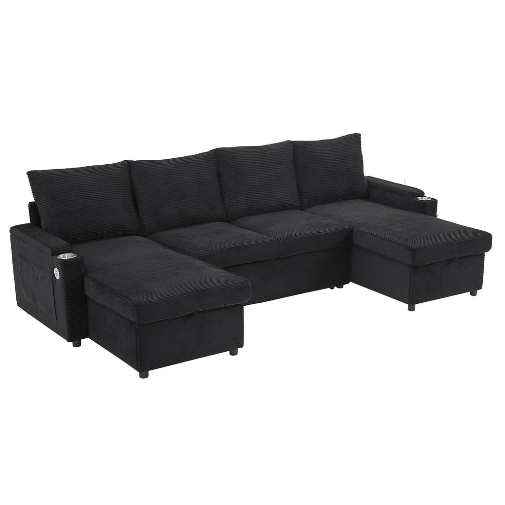 U Shaped Sectional Sofa Bed with