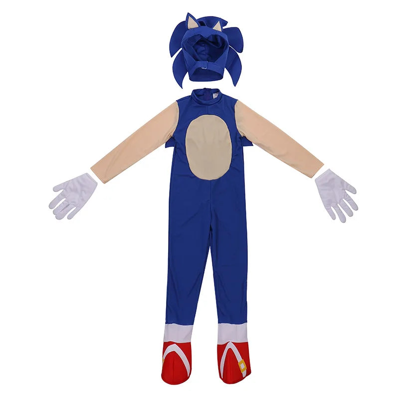 Kids' Sonic-Inspired Costume with Gloves