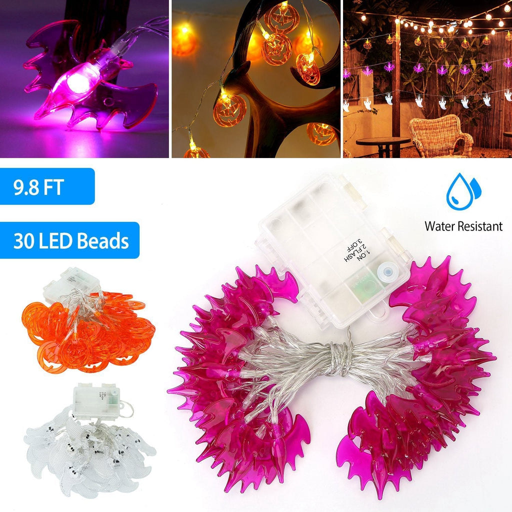 Halloween Pumpkin String Lights, 30 LEDs, 9.8 ft