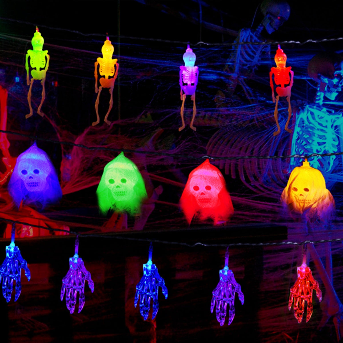 Halloween String Lights, 3-Piece Set, 50 LEDs