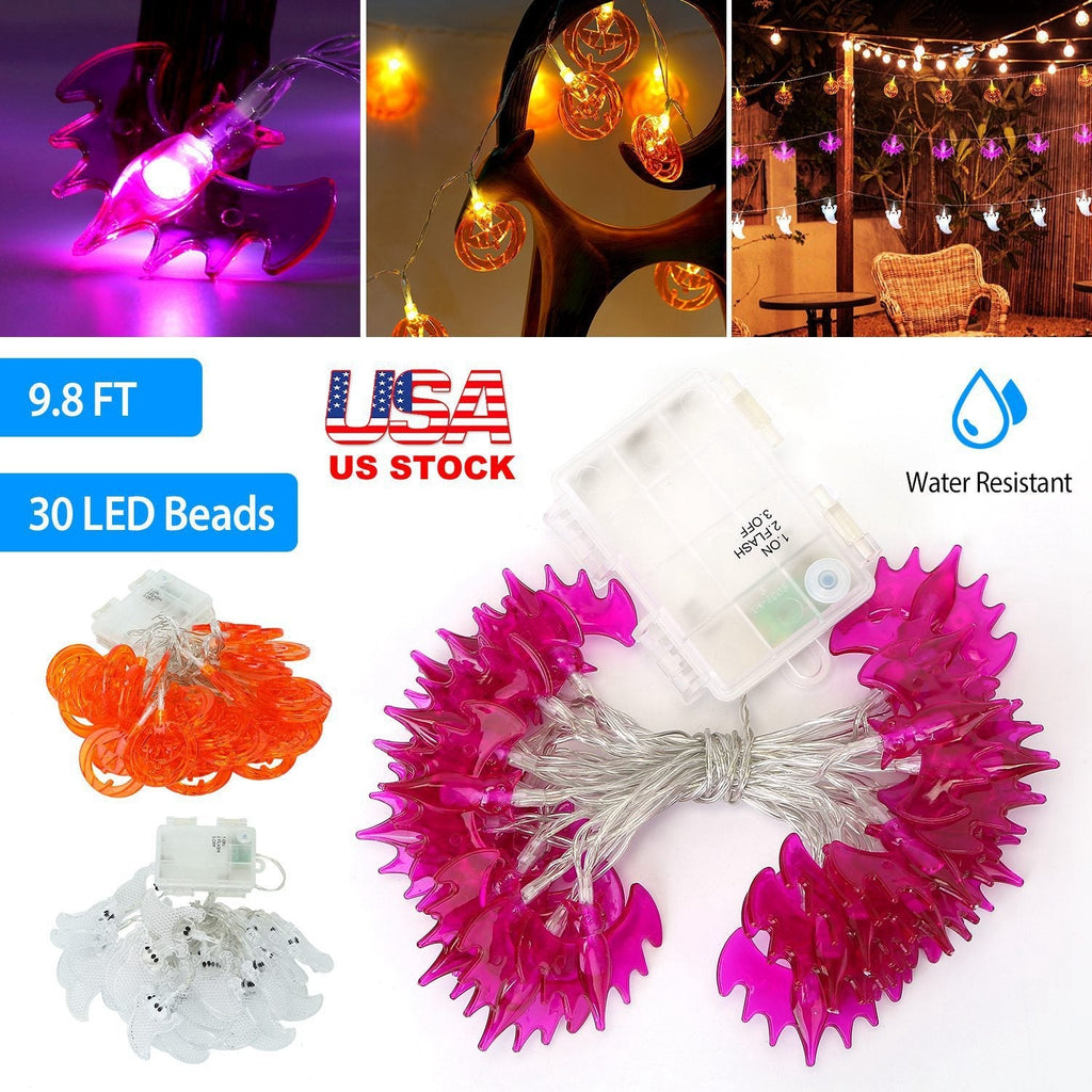 Halloween Pumpkin String Lights, 30 LEDs, 9.8 ft