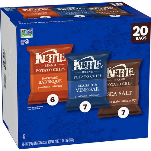 Kettle Brand Potato Chips Variety Pack, 1 Oz, 20 Ct