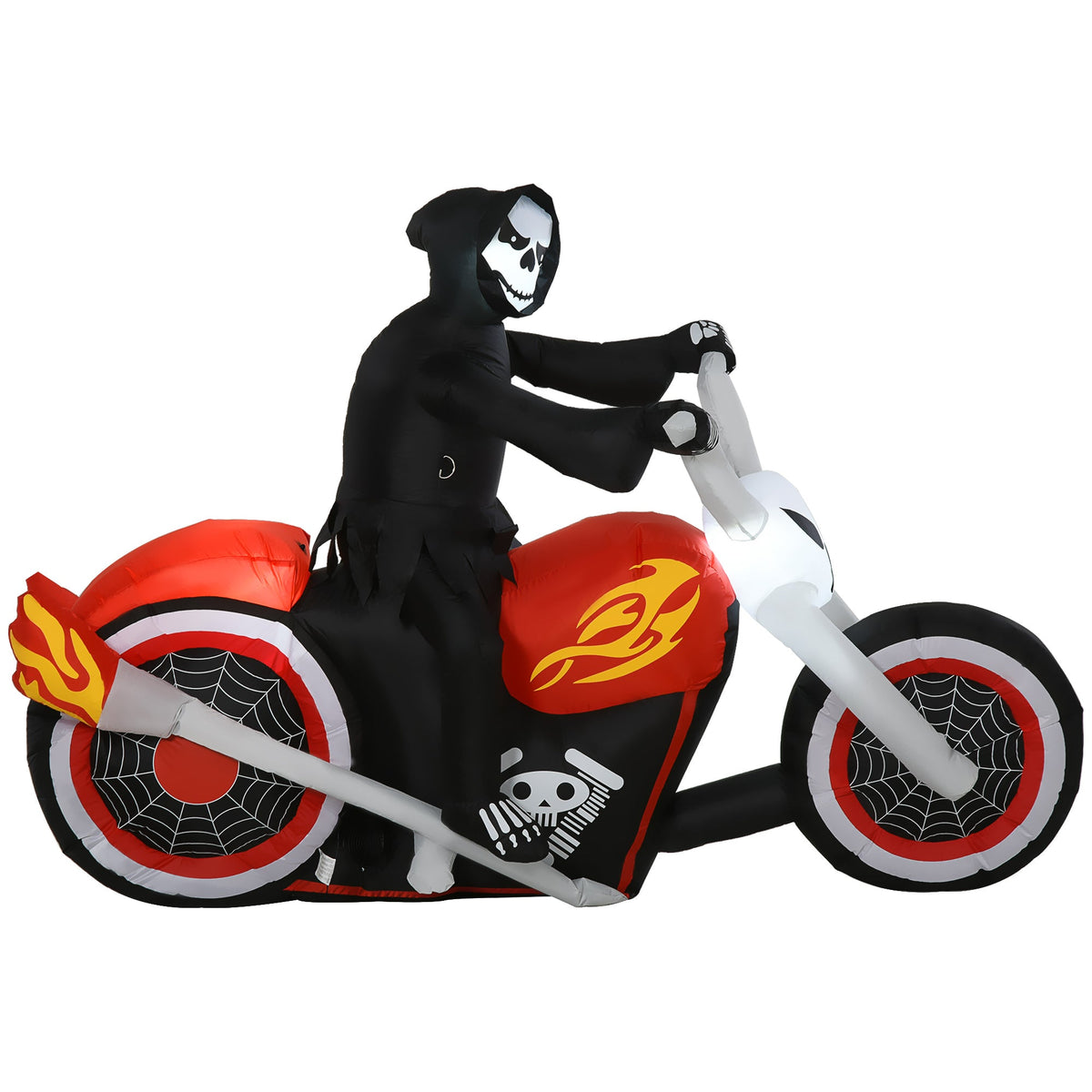 6-ft White Ghost Biker Inflatable with LEDs