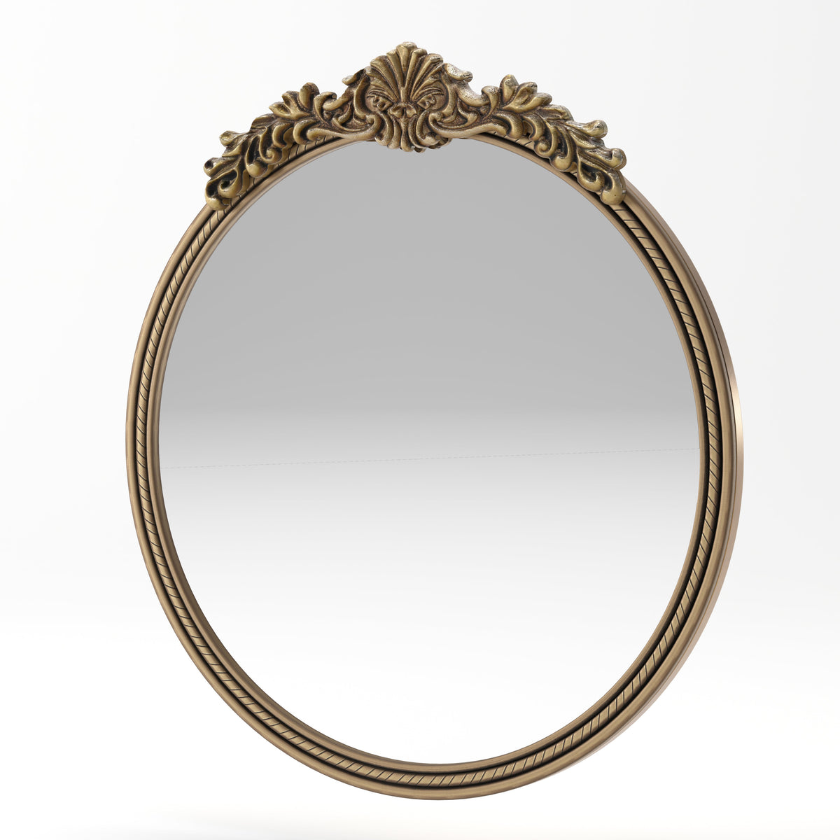 33.27" Round Vintage Relief Mirror Wall Hanging Elegant Decorative Mirror for Home Decor Retro Beautiful Design,Perfect for Living Room Bedroom and Hallway mirror,vintage